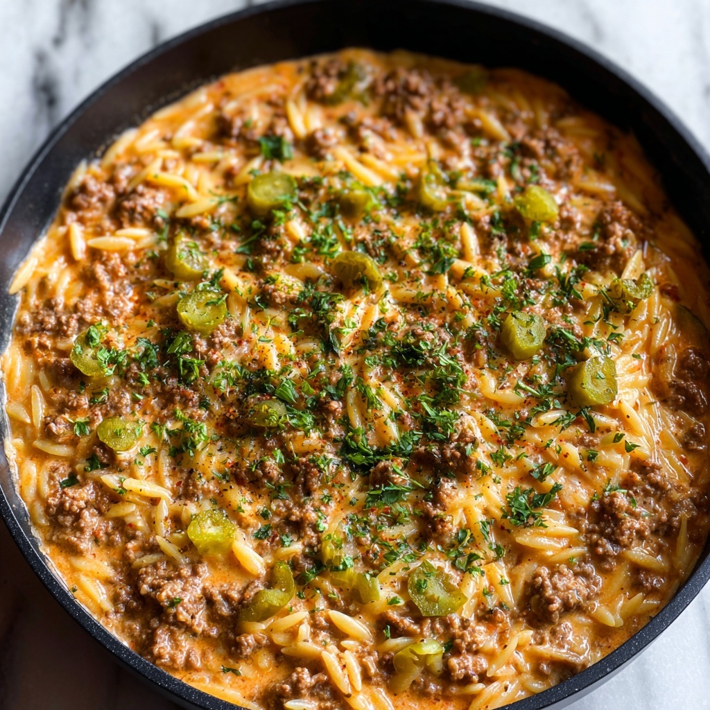 Creamy Ground Turkey and Orzo with Tomato and Spinach Recipe - Recipe Image