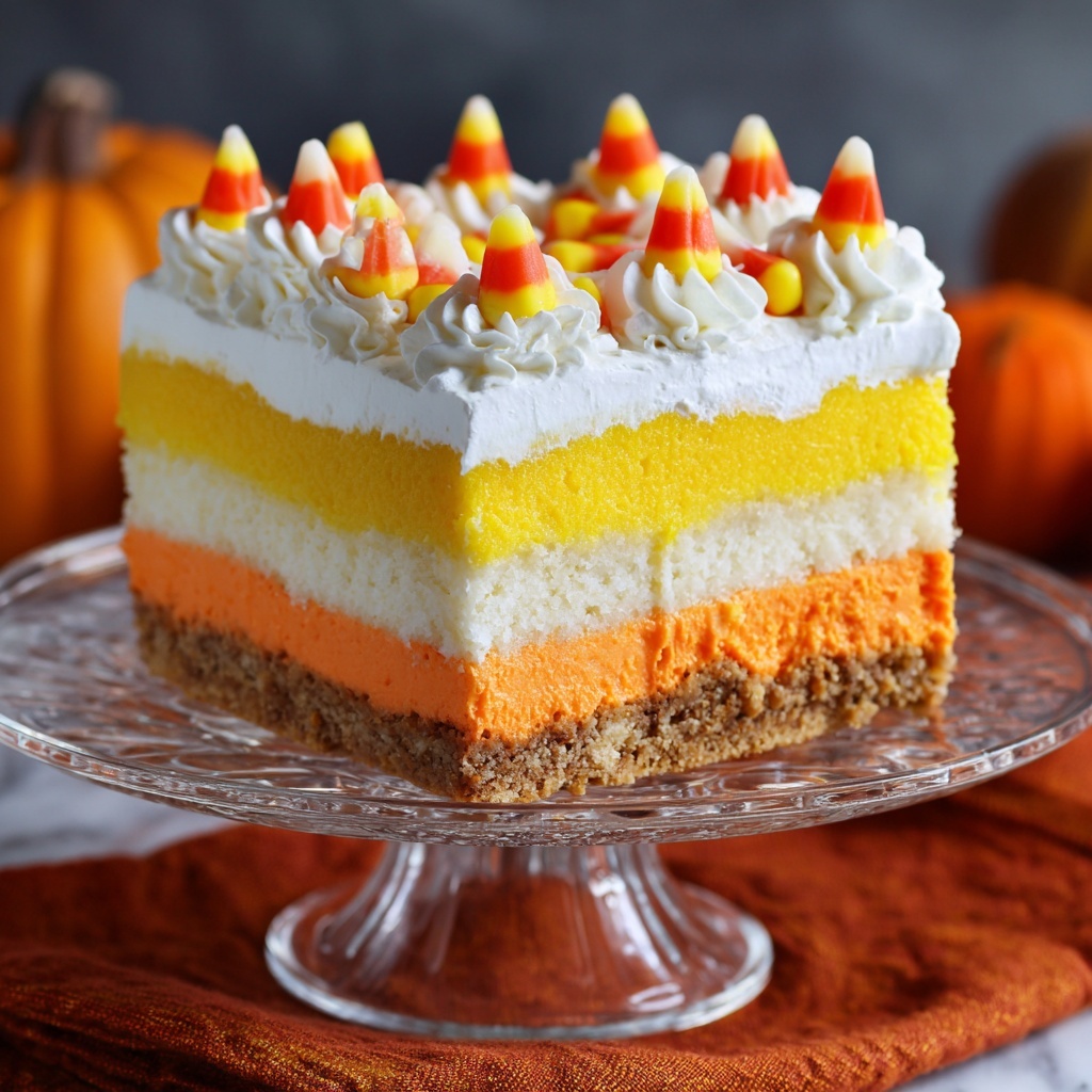 Candy Corn Layered Cheesecake Recipe - Recipe Image