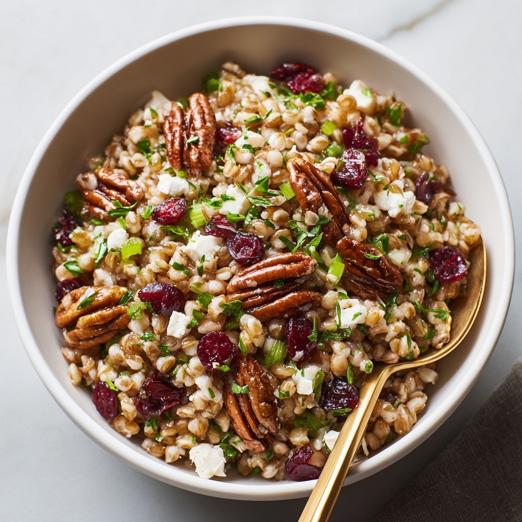 Farro Salad with Cranberries, Pecans, and Feta Recipe - Recipe Image