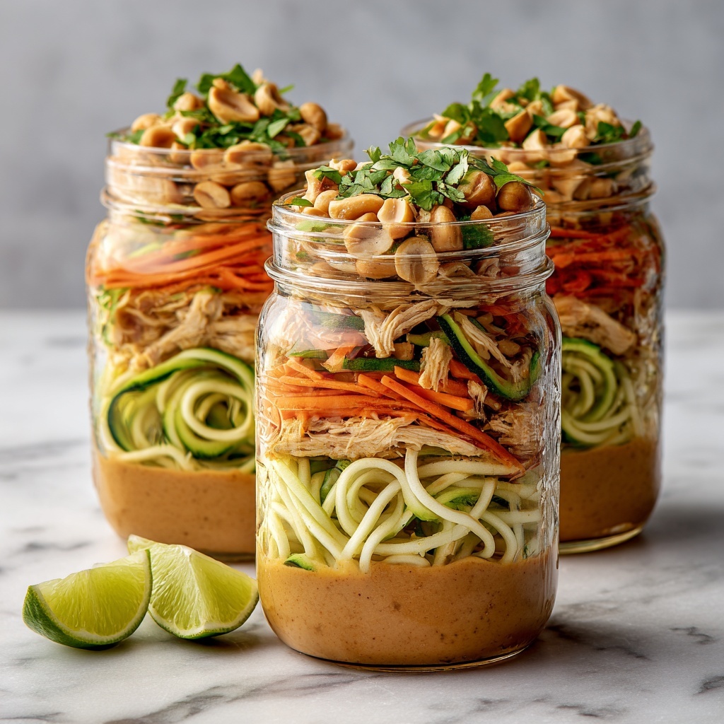Thai Peanut Chicken Noodle Jar Salads Recipe - Recipe Image