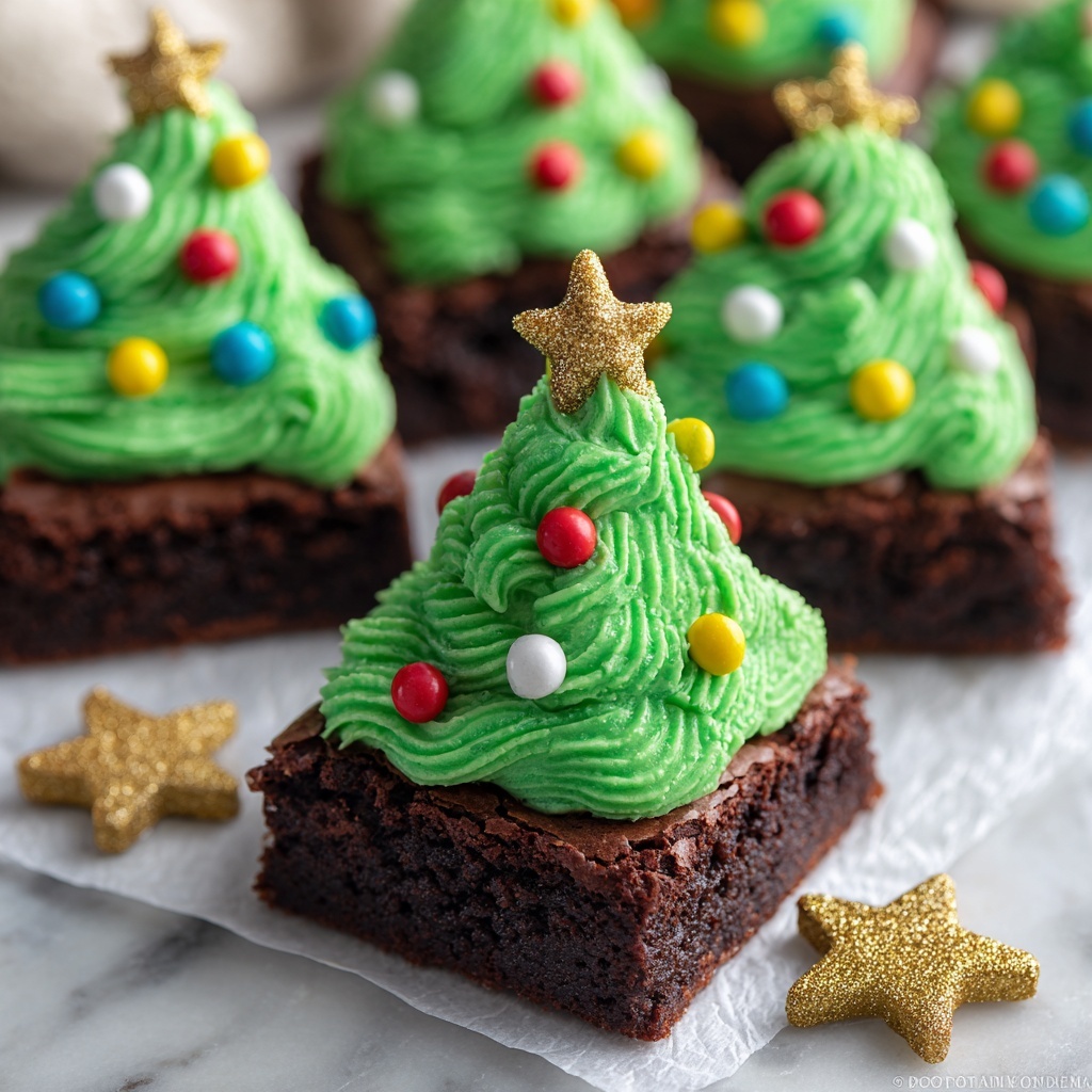 Christmas Tree Brownies Recipe - Recipe Image