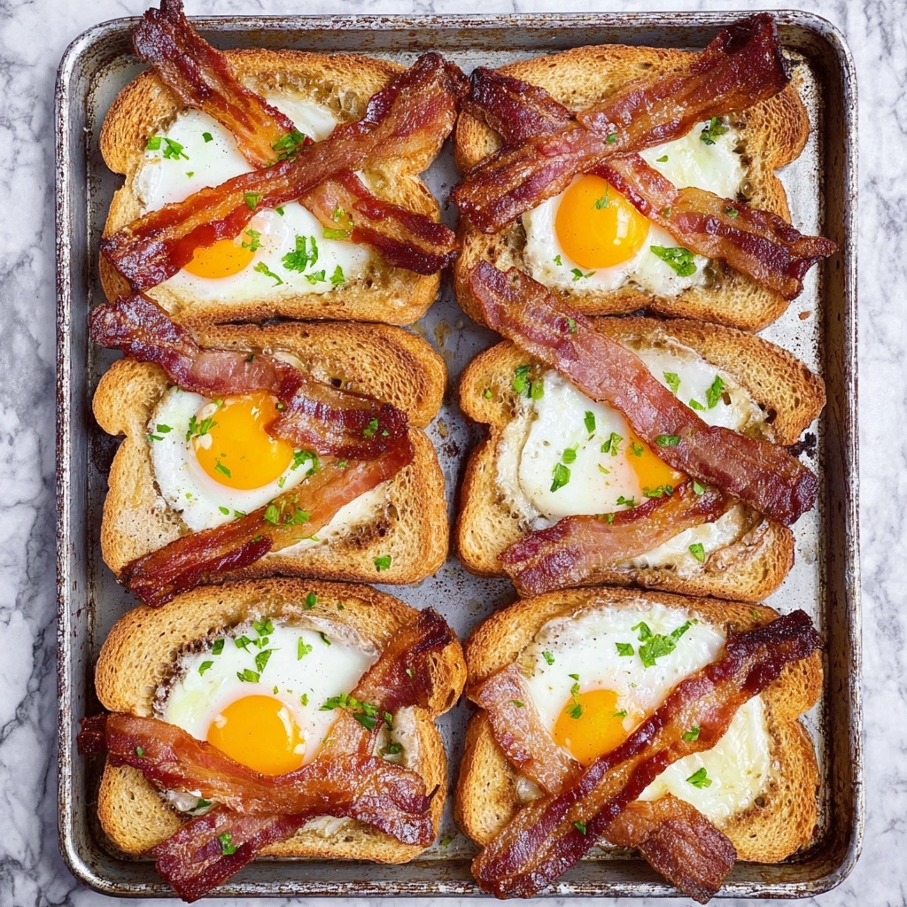 Sheet Pan Egg in a Hole with Bacon and Parmesan Recipe - Recipe Image