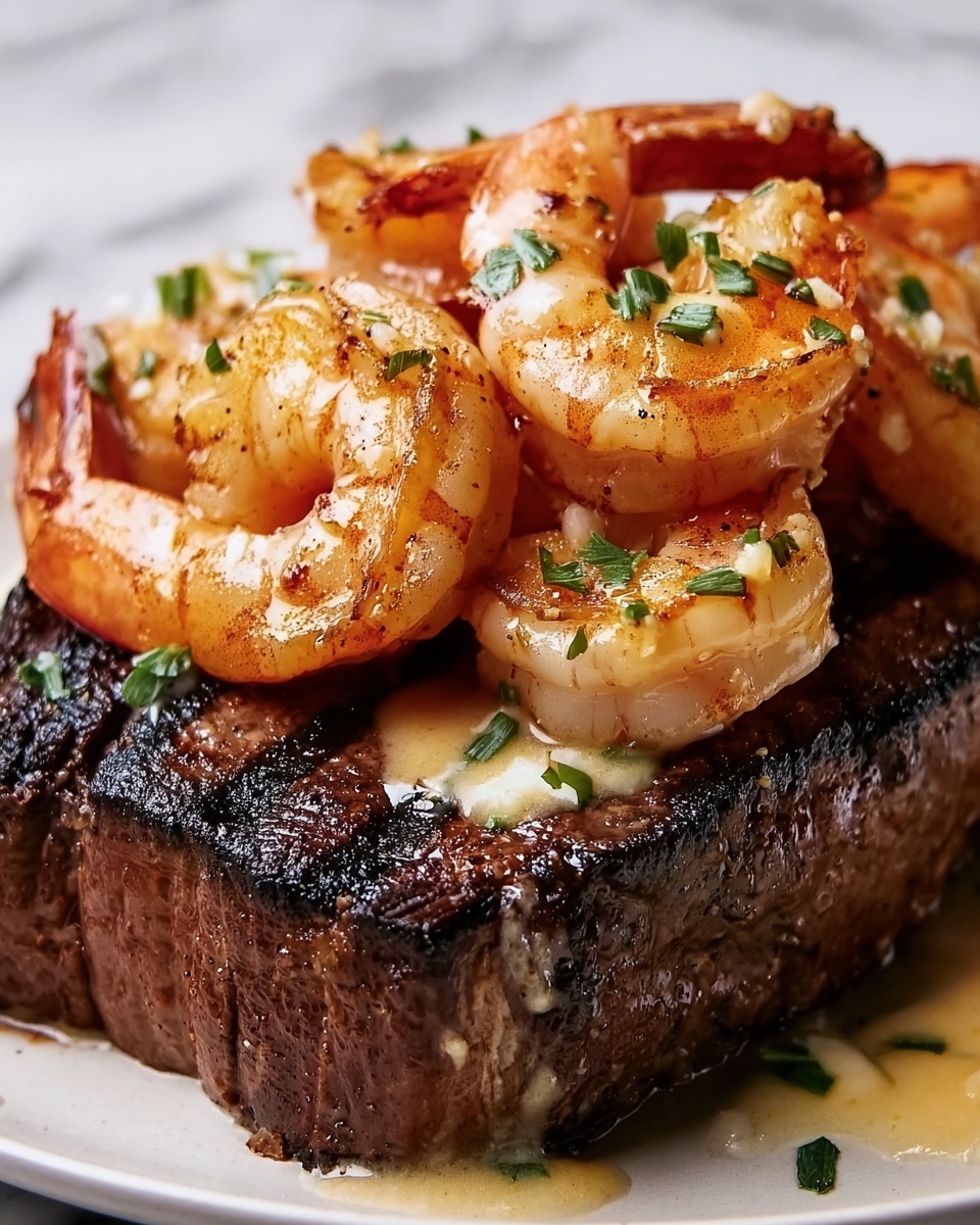 Steak in Creamy Cajun Shrimp Sauce Recipe - Recipe Image