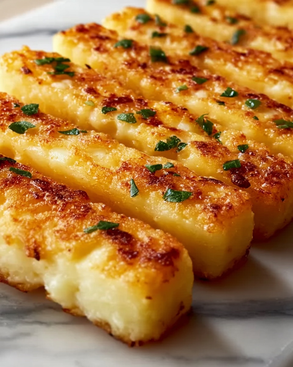 Crispy Parmesan Crusted Potato Cheese Sticks Recipe - Recipe Image