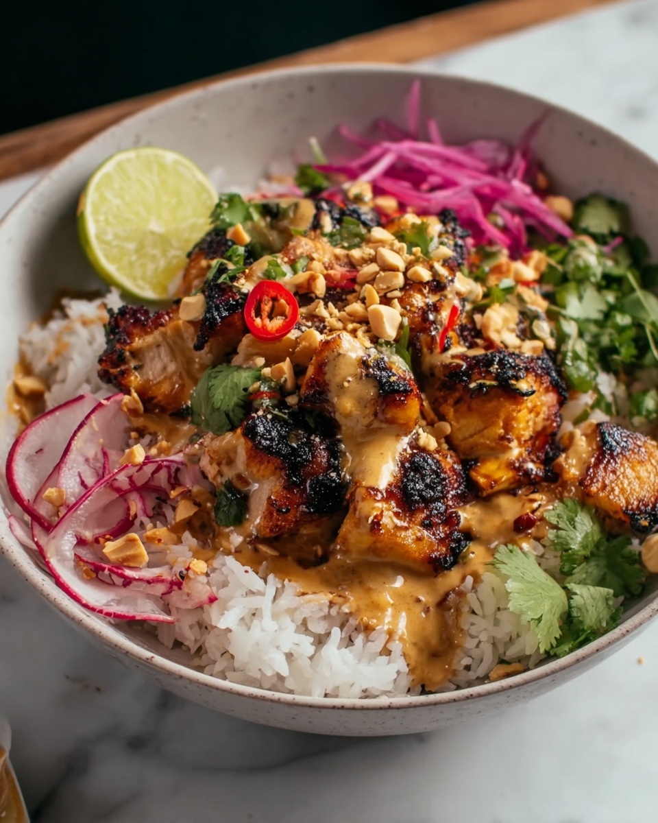 Chicken Satay Rice Bowls Recipe - Recipe Image