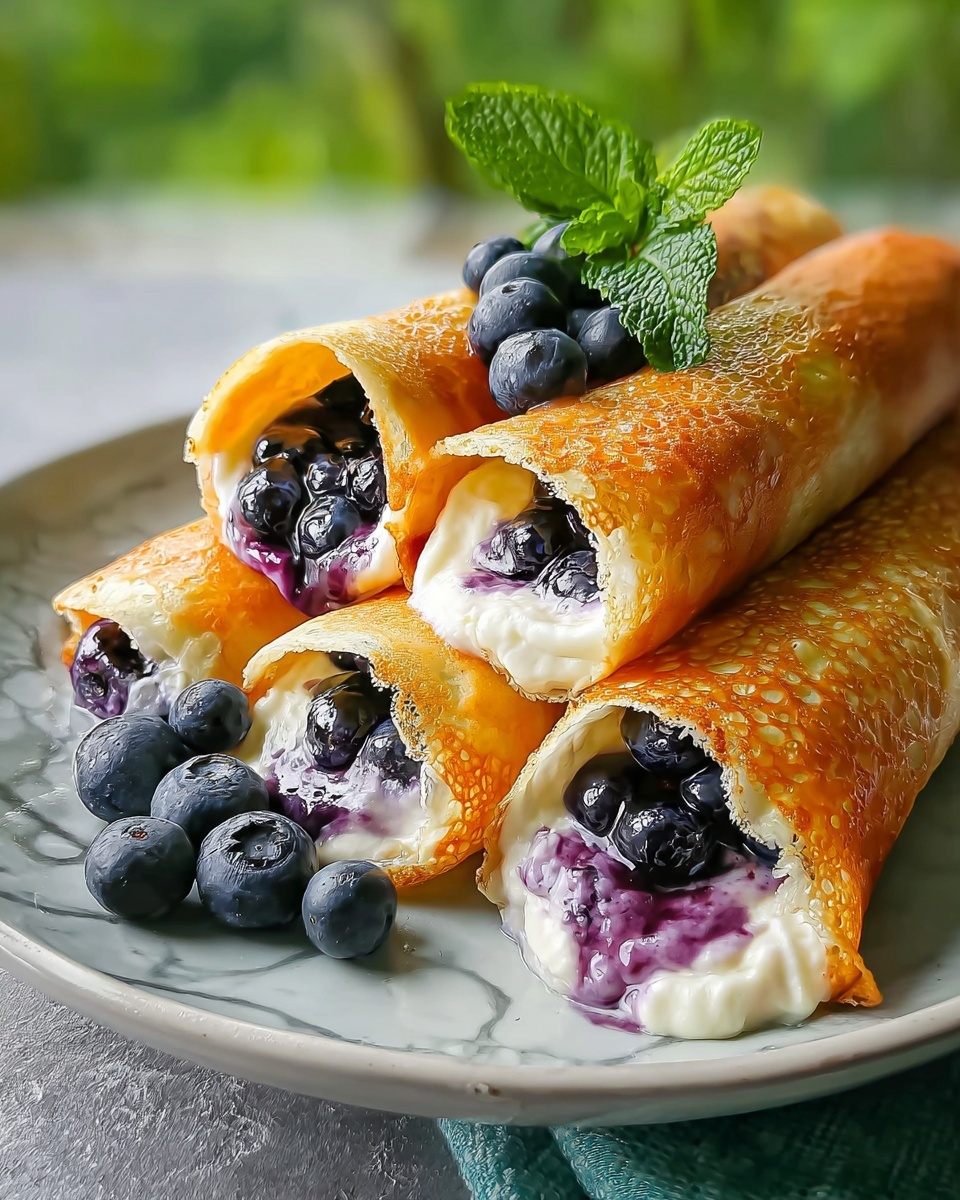 Blueberry Cream Cheese Egg Rolls: A Sweet and Crispy Dessert Twist Recipe - Recipe Image