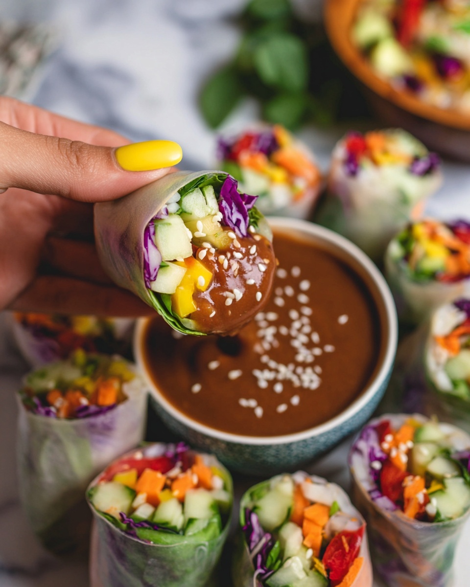 Vegetable Spring Rolls with Peanut Sauce Recipe - Recipe Image