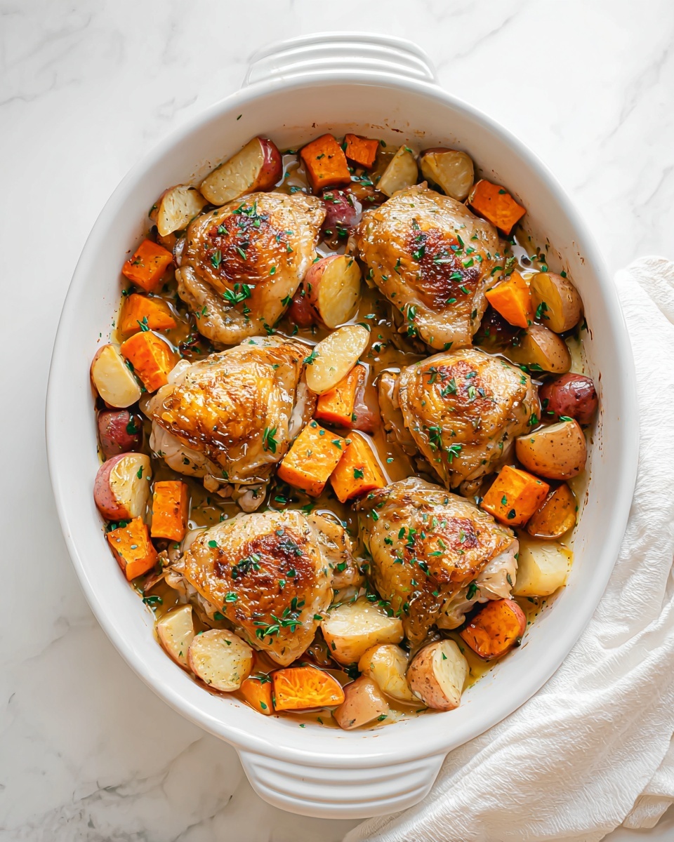 Braised Chicken Thighs with Vegetables Recipe - Recipe Image