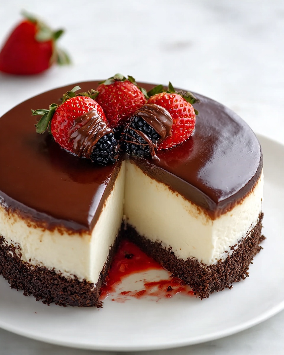 Homemade Strawberry Nutella Cheesecake Delight Recipe - Recipe Image