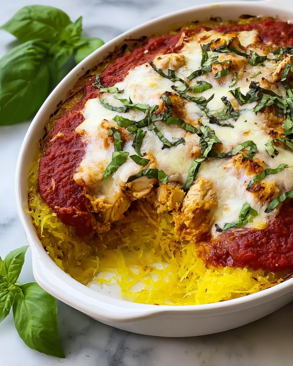 Simple Spaghetti Squash Chicken Parmesan Bake Recipe - Recipe Image