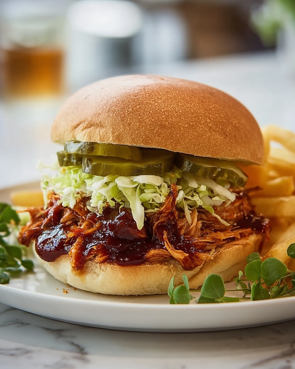 Savory Shredded BBQ Chicken Burgers Made From Scratch Recipe - Recipe Image