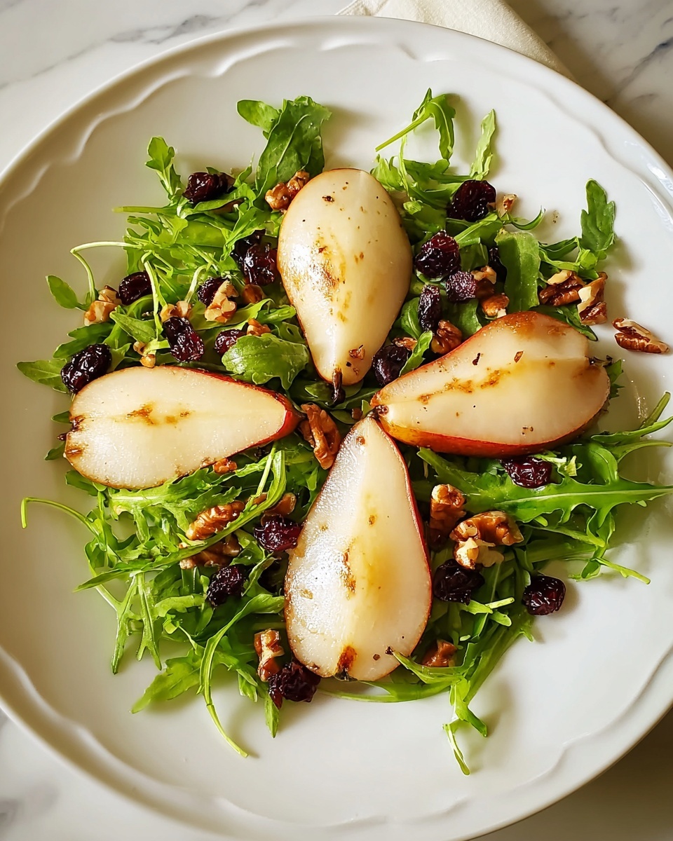 Savory Roasted Pear Blue Cheese Arugula Salad Recipe - Recipe Image