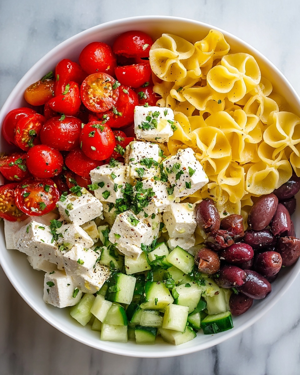 Fresh Greek Pasta Salad Recipe - Recipe Image