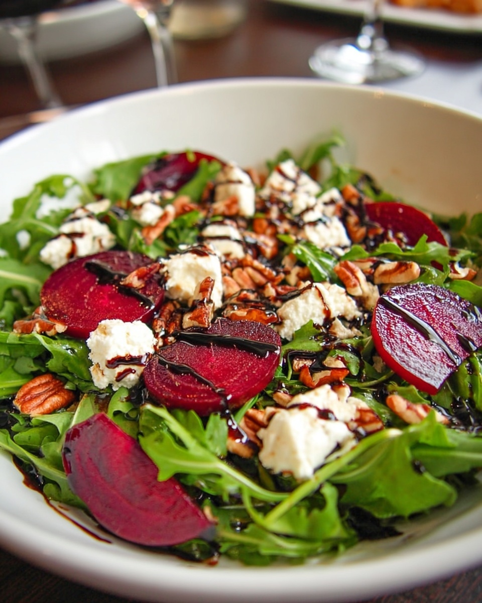 Fresh Beet Salad With Arugula And Balsamic Vinaigrette Recipe - Recipe Image