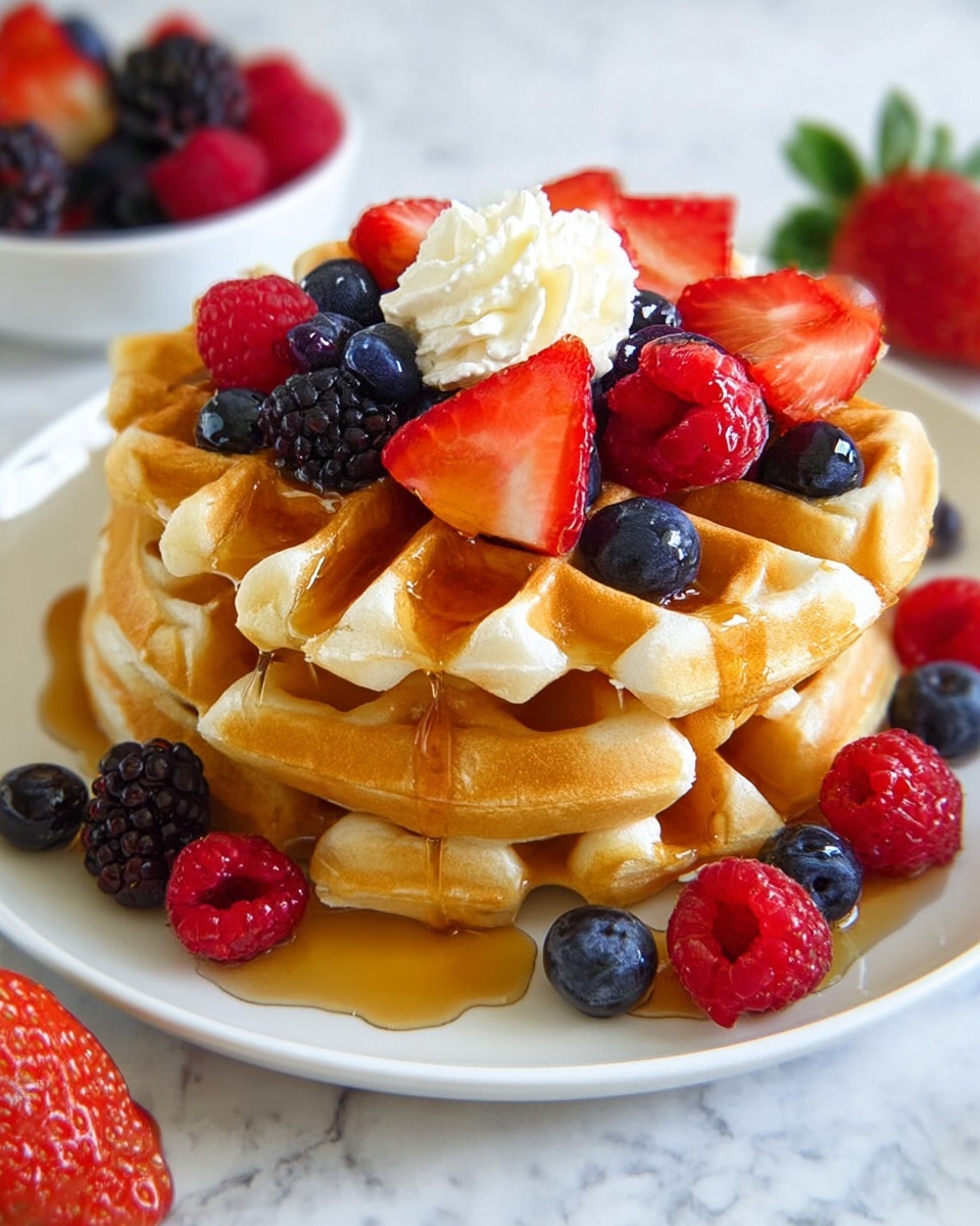 Fluffy Homemade Waffle Recipe - Recipe Image