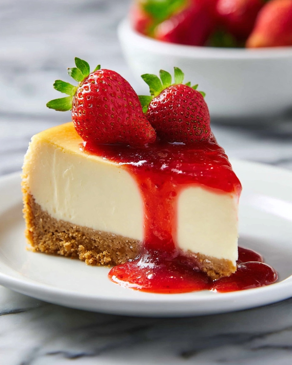 Delicious Homemade Strawberry Cheesecake Recipe - Recipe Image