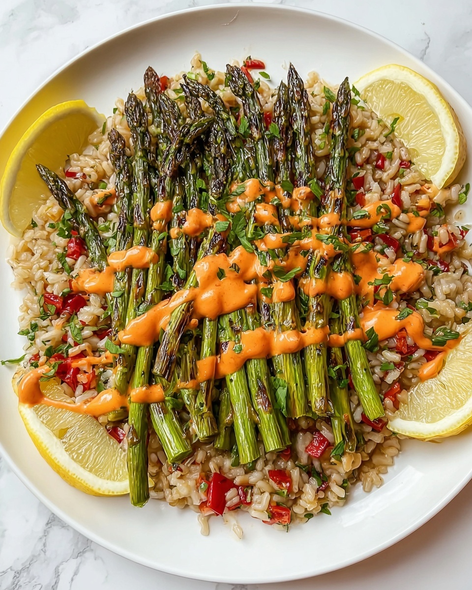 Charred Asparagus with Fresh Preserved Lemon Dressing Recipe - Recipe Image