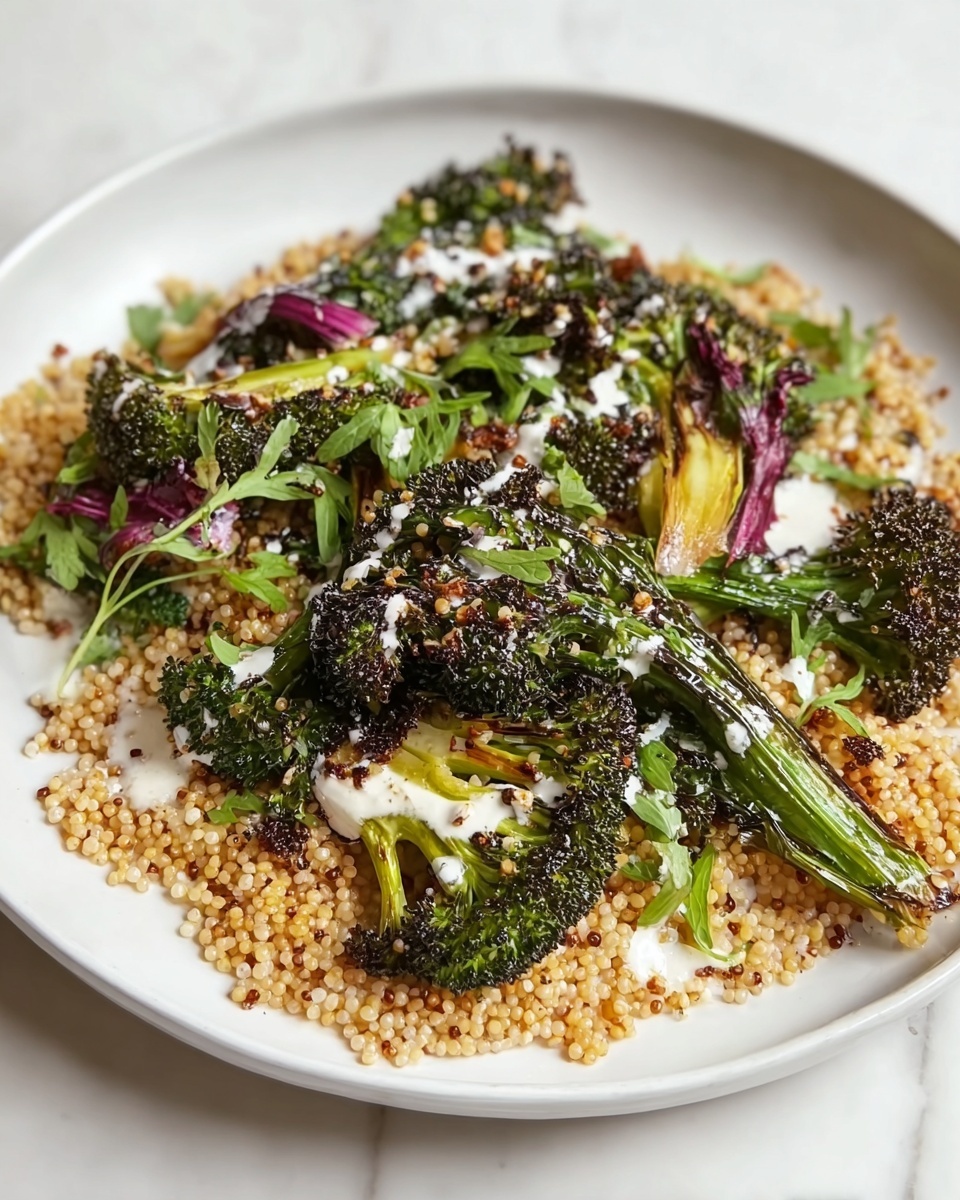 Roasted Purple Sprouting Broccoli with Flavorful Couscous Recipe - Recipe Image