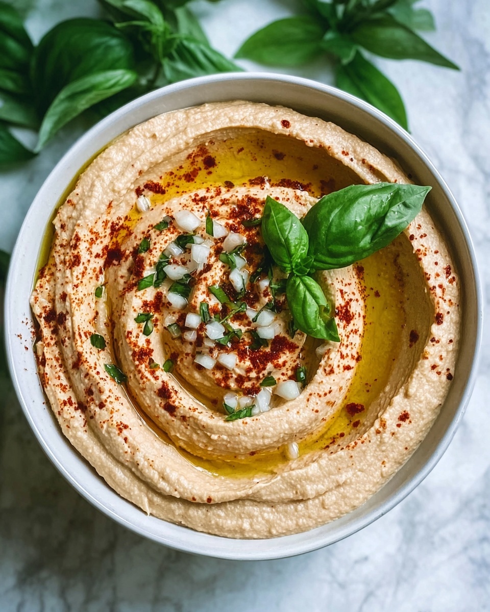 Savory Caramelised Onion Hummus Recipe - Recipe Image