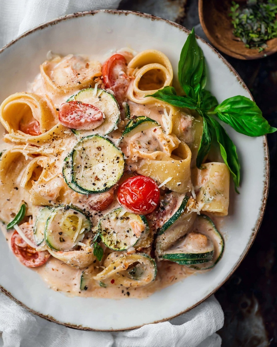 Summer Vegetable Pappardelle with Roasted Radishes and Creamy Basil Sauce Recipe - Recipe Image