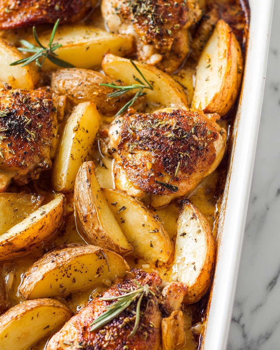 Sheet Pan Baked Chicken and Potatoes Recipe - Recipe Image