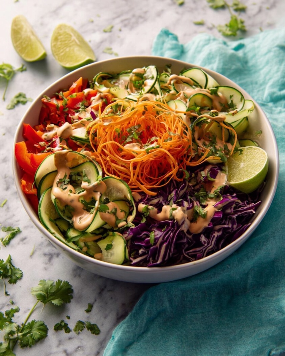 Spiralized Thai Salad with Peanut Lime Dressing Recipe - Recipe Image