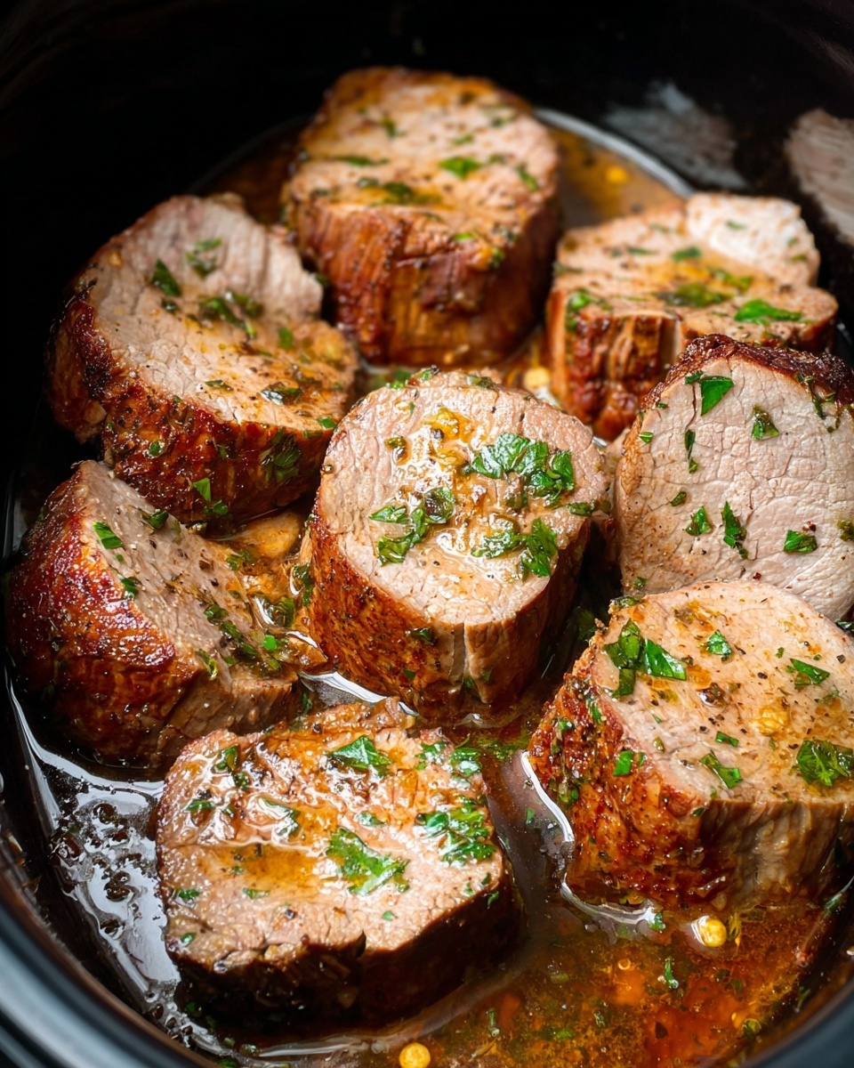 Crockpot Pork Tenderloin with Spiced Brown Sugar and Herb Sauce Recipe - Recipe Image