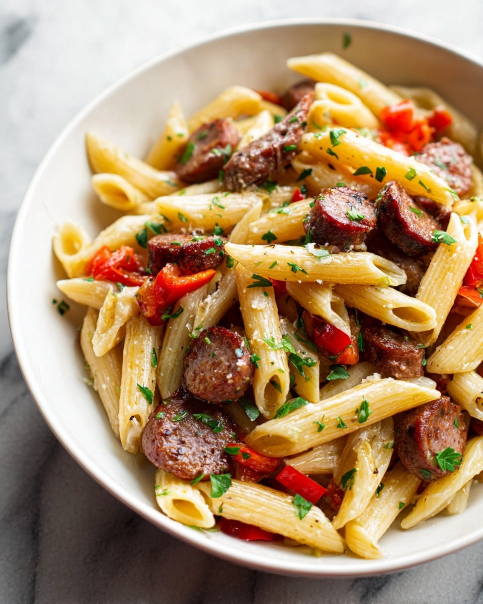 Balsamic Smoked Sausage Pasta Recipe - Recipe Image
