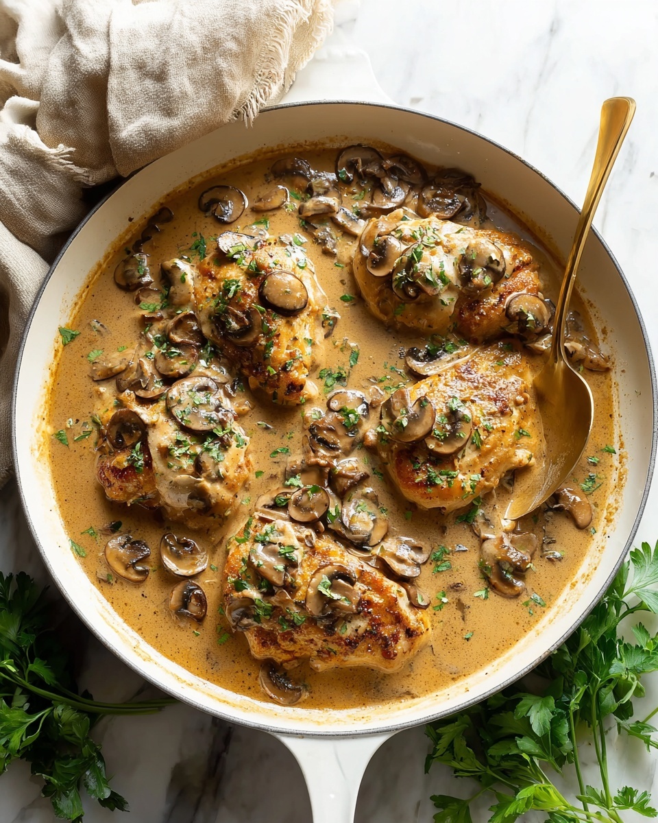 Balsamic Chicken with Mushrooms and Cream Recipe - Recipe Image