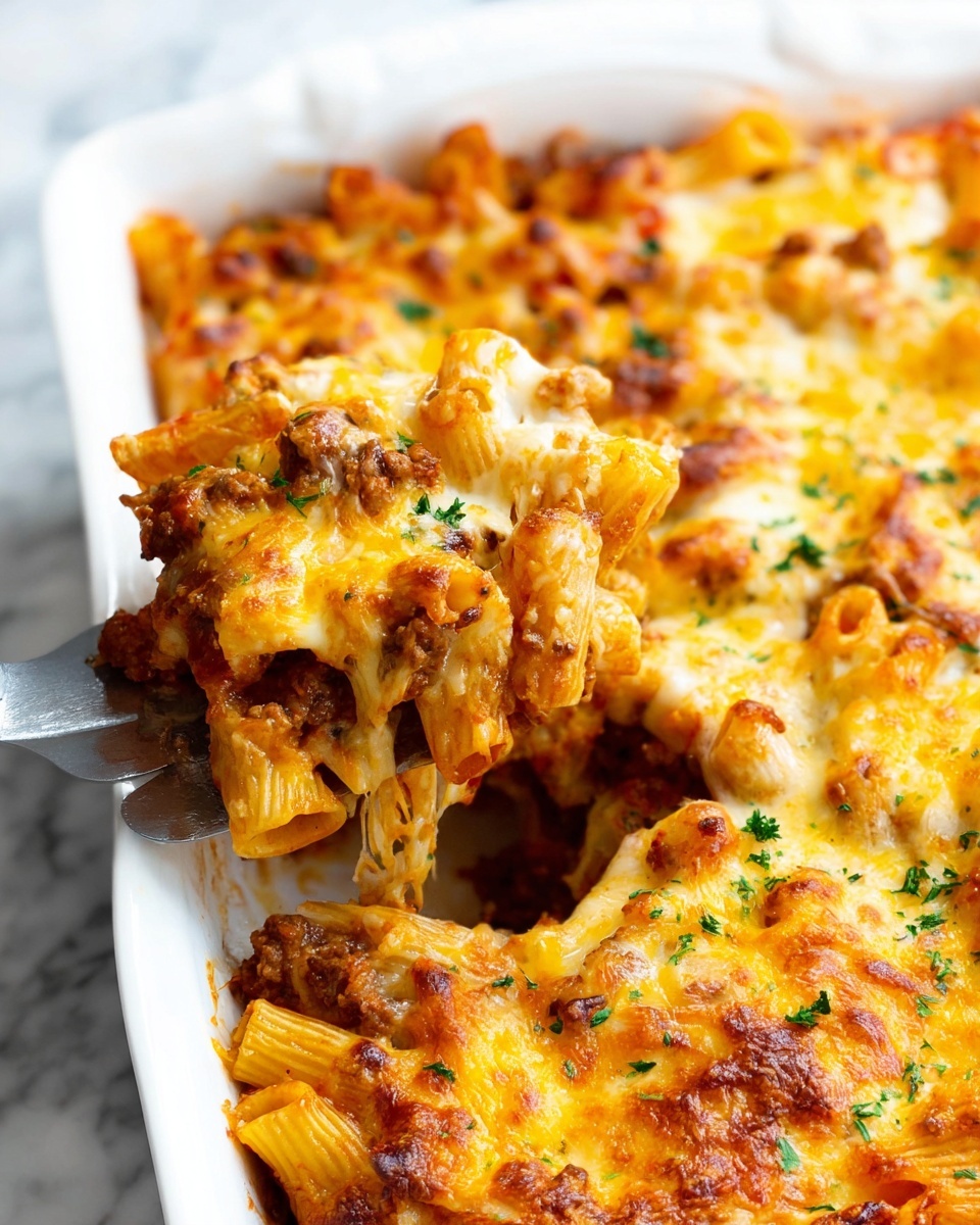 Four Cheese Baked Rigatoni with Italian Sausage Recipe - Recipe Image