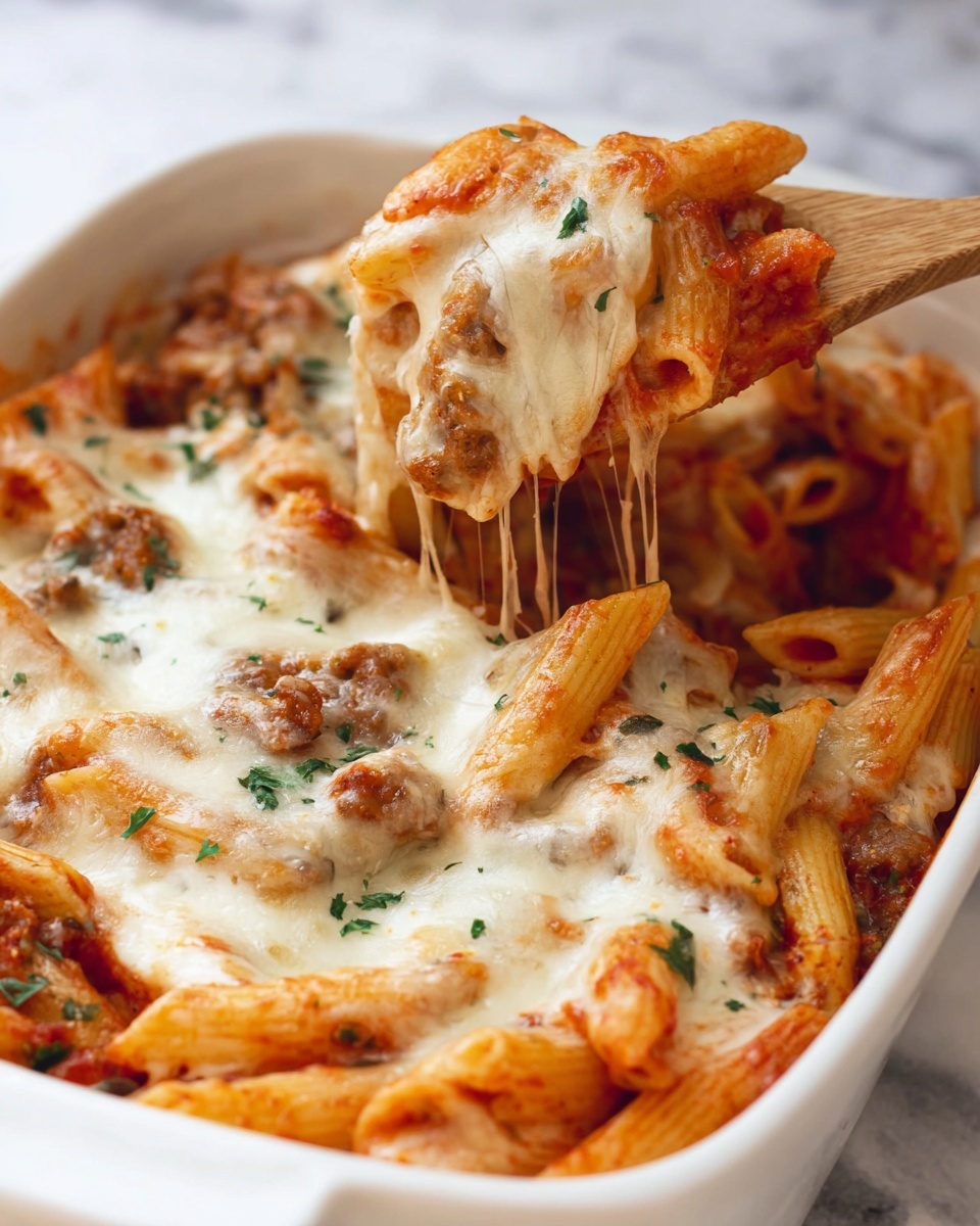 Easy Baked Penne with Sausage Recipe - Recipe Image