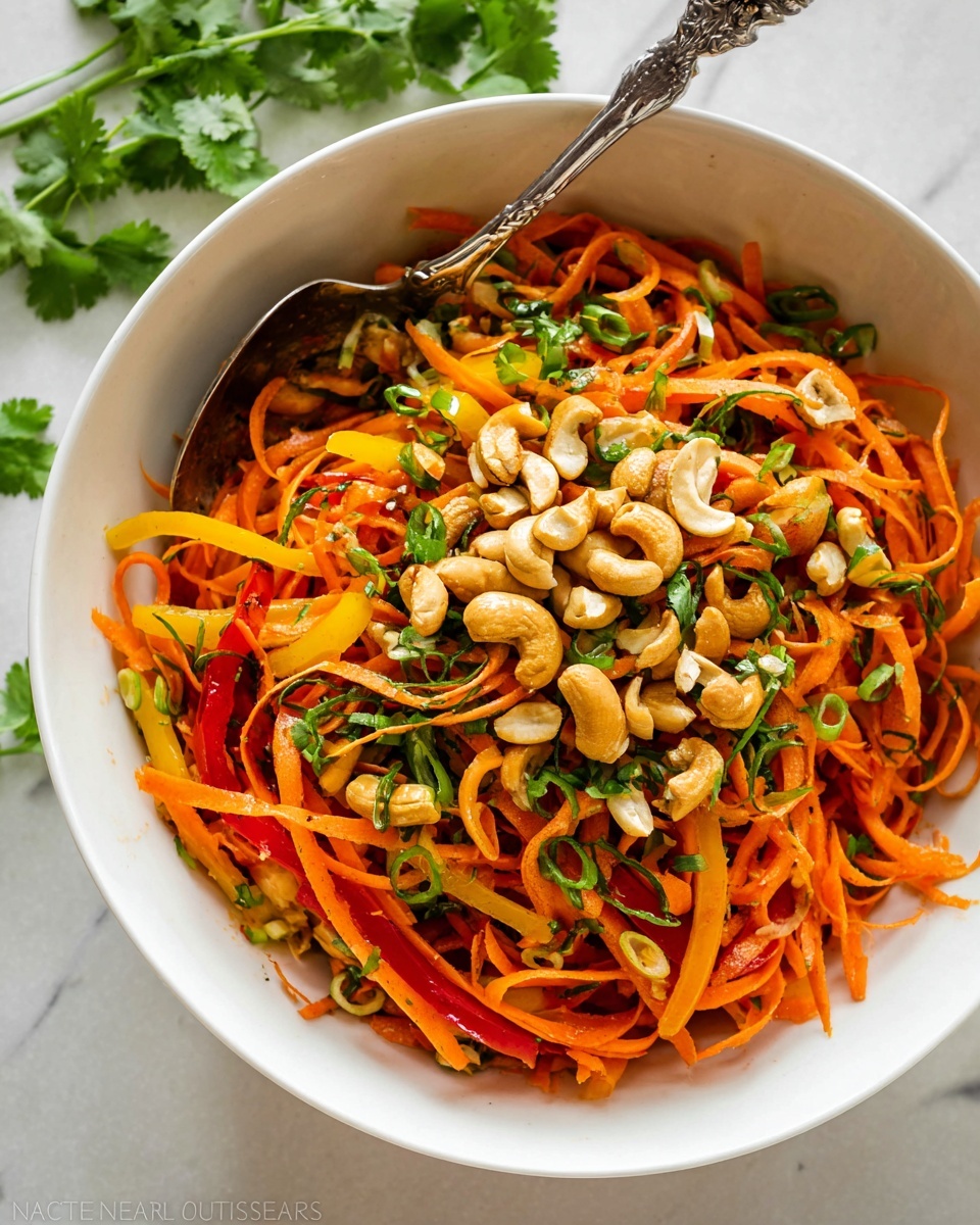 Korean Carrot Salad with Cashews and Vibrant Vegetables Recipe - Recipe Image