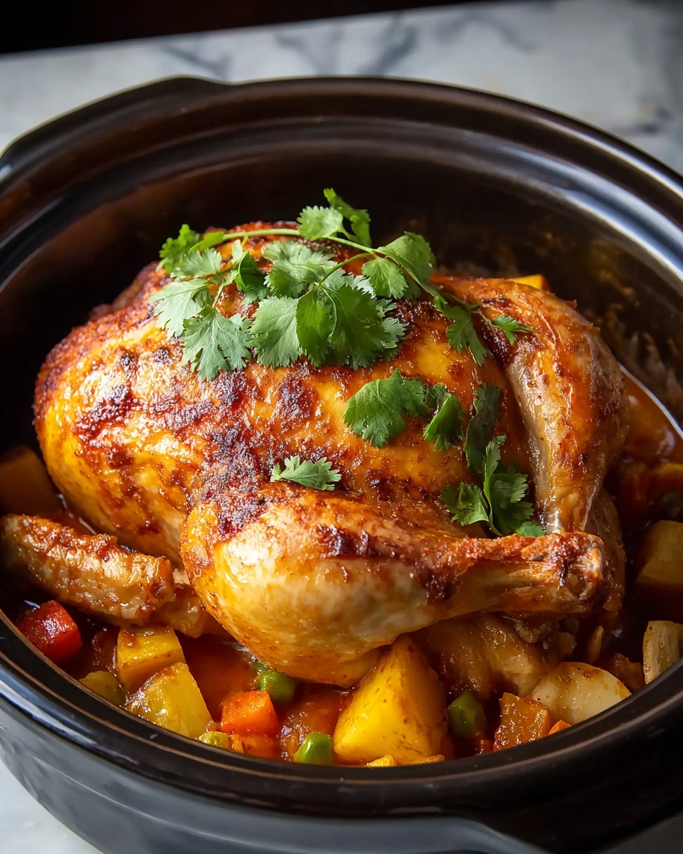 Juicy and Flavorful Slow Cooker Rotisserie Chicken Recipe - Recipe Image