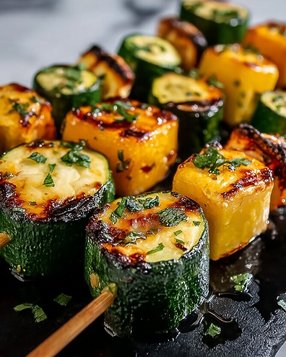 Savory and Easy Garlic Butter Zucchini Skewers Recipe - Recipe Image