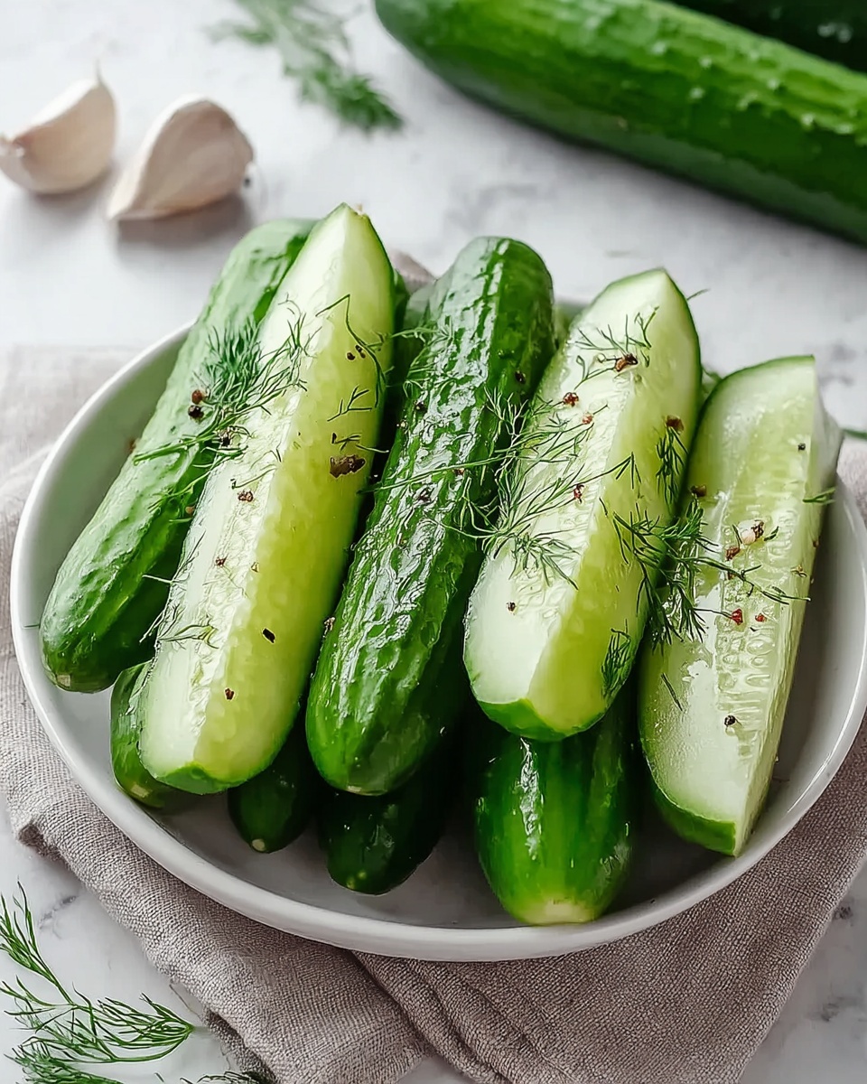 Garlic Dill Cucumbers Recipe - Recipe Image