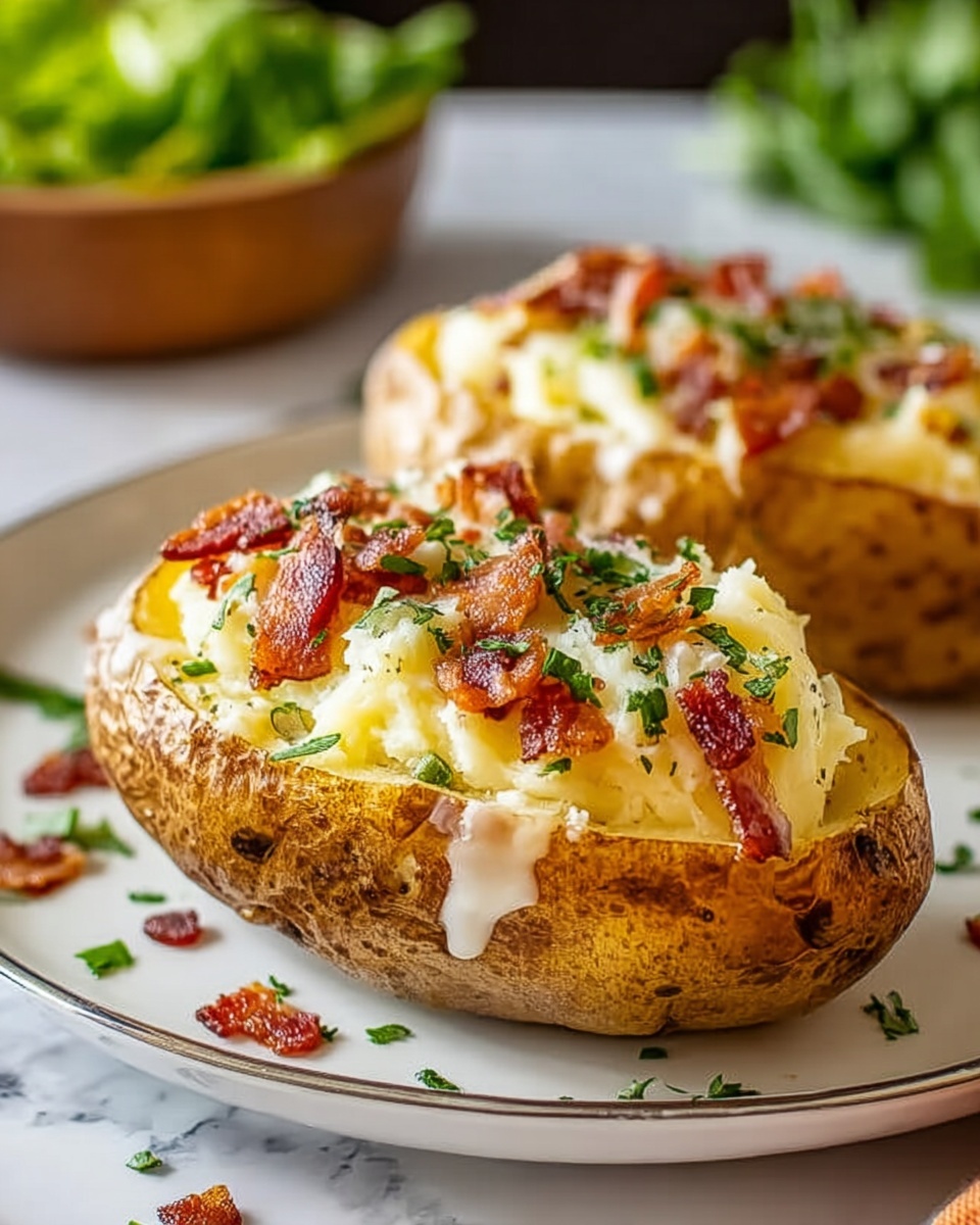 Loaded Baked Potatoes with Cheddar, Bacon, and Green Onions Recipe - Recipe Image