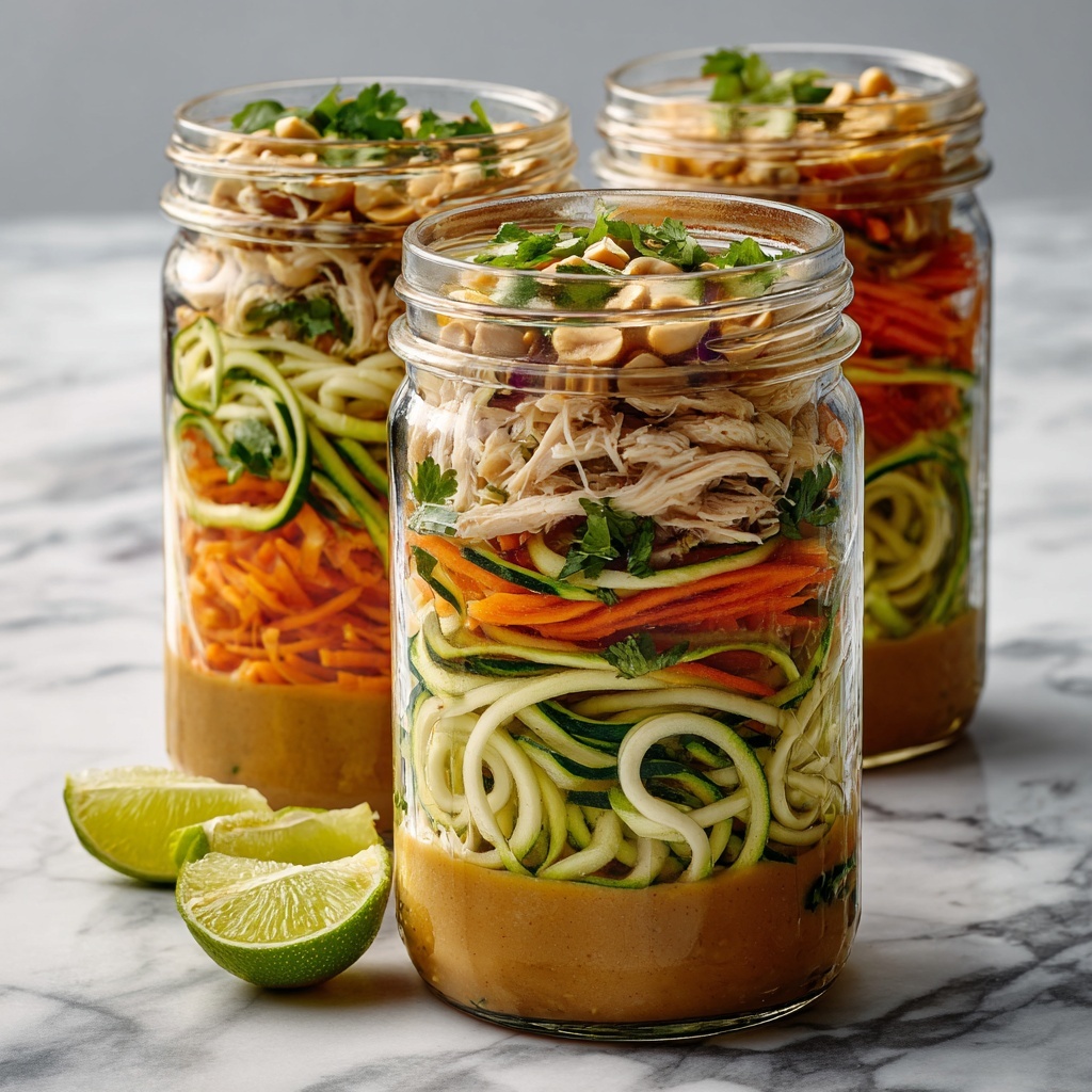 Thai Peanut Chicken Noodle Jar Salads Recipe - Recipe Image