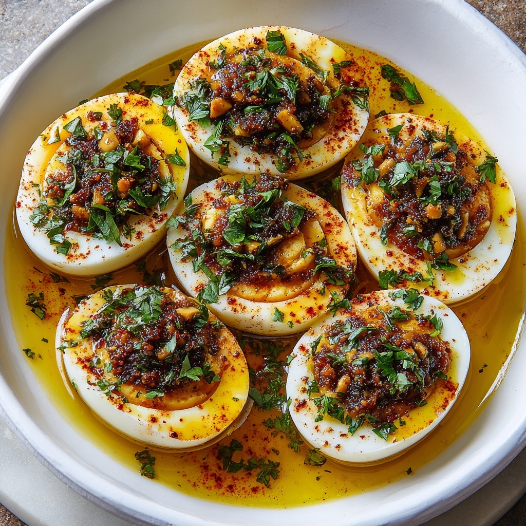 Cajun Boiled Eggs with Spicy Garlic Butter Sauce Recipe - Recipe Image