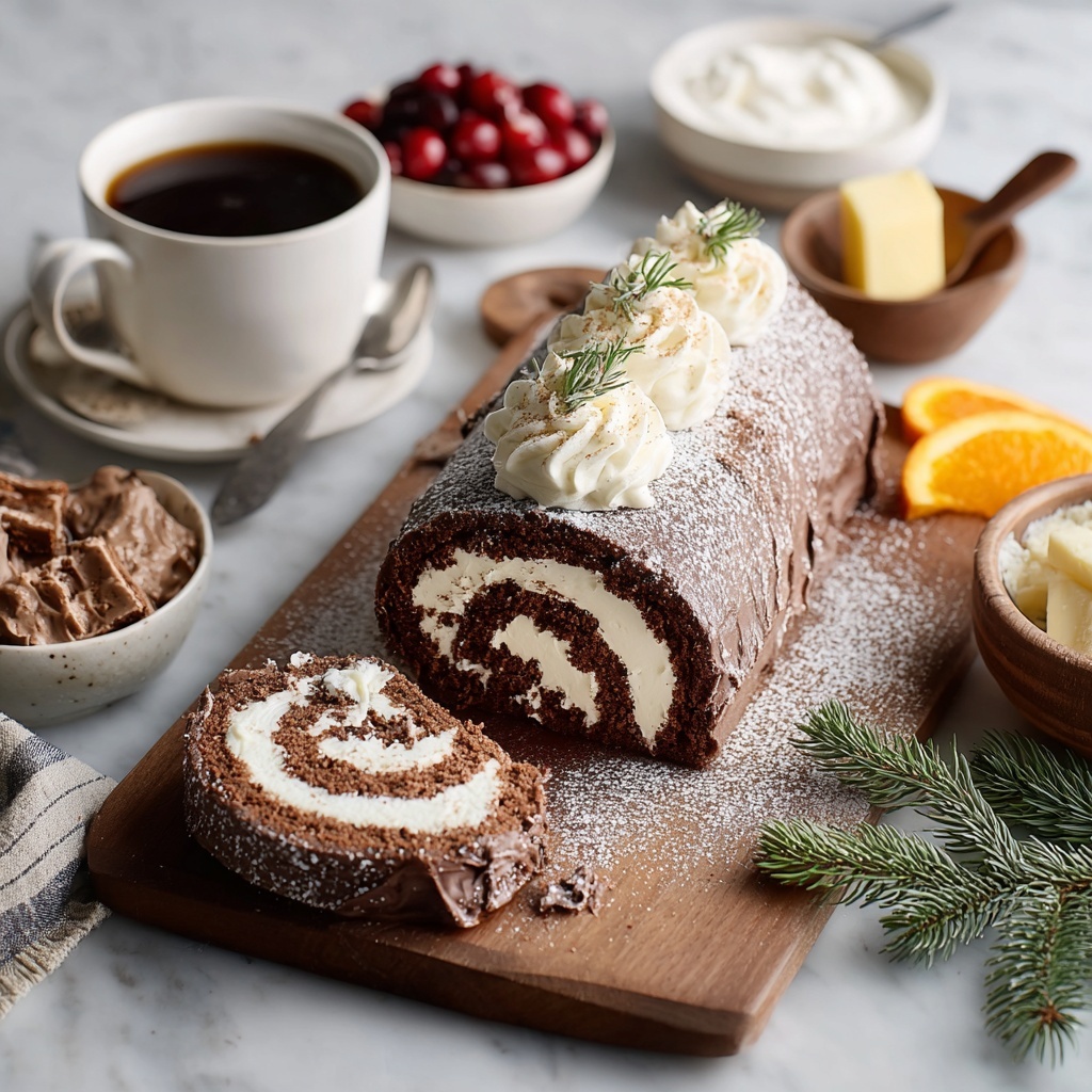 Classic Yule Log Cake (Bûche de Noël) Recipe - Recipe Image