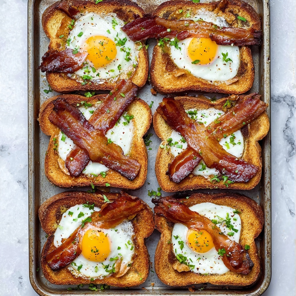 Sheet Pan Egg in a Hole with Bacon and Parmesan Recipe - Recipe Image