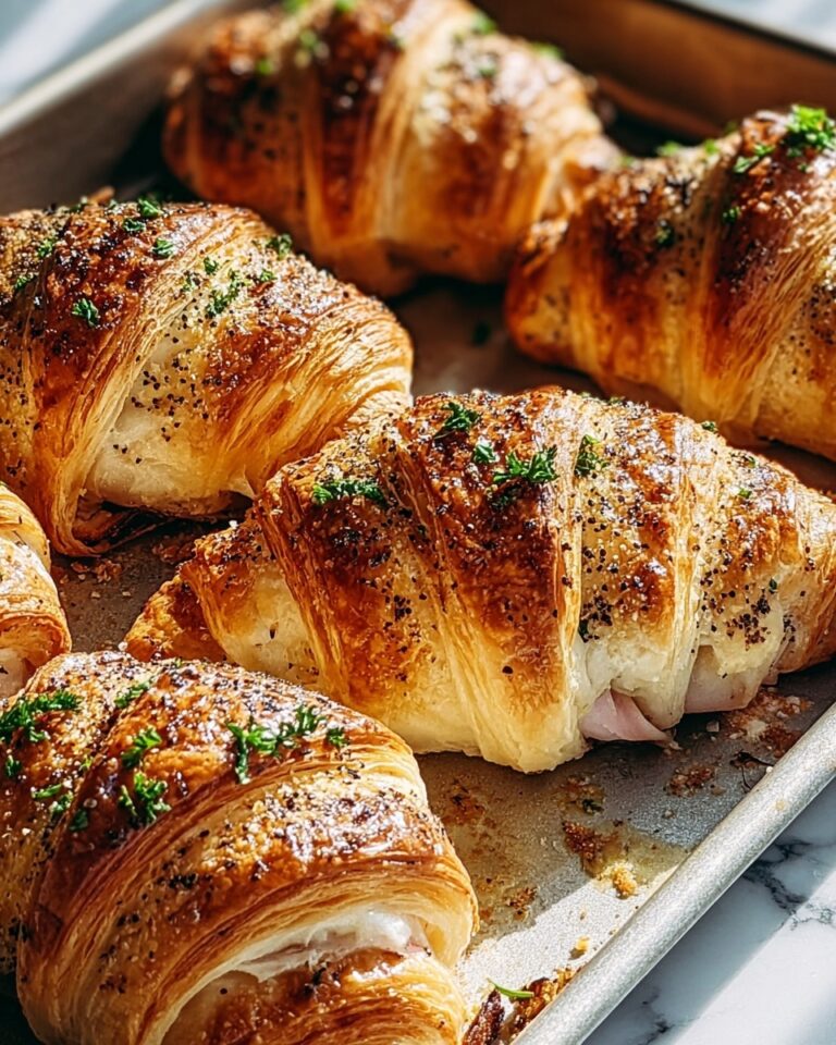 Buttery Garlic Baked Croissants with Parmesan and Parsley Recipe