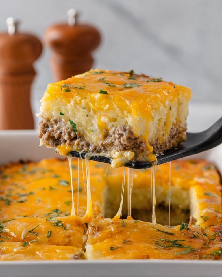 Hashbrown Breakfast Casserole with Sausage and Cheddar Recipe