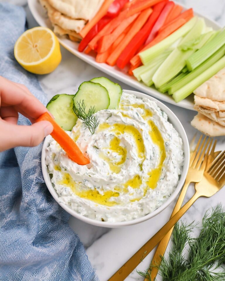 Fresh Tzatziki Sauce with Cucumber, Greek Yogurt, and Herbs Recipe