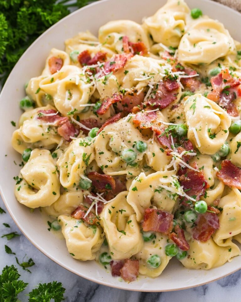 Tortellini Carbonara with Bacon, Peas, and Parmesan Recipe