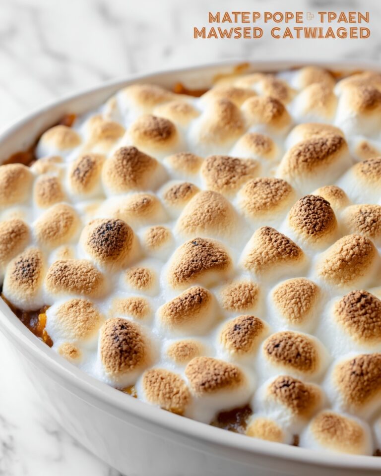 Sweet Potato Casserole with Candied Pecan Marshmallow Topping Recipe