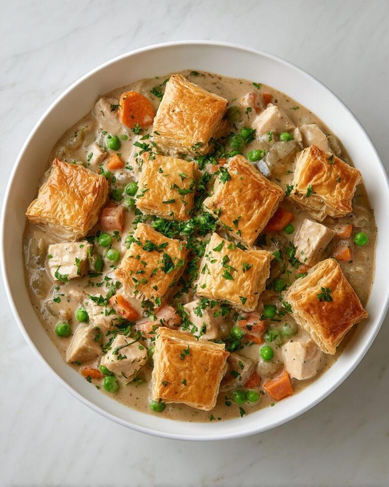Chicken Pot Pie with Puff Pastry Bites Recipe