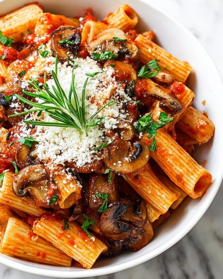 Savory Rigatoni with Mushrooms, Rosemary, and Parmesan Recipe