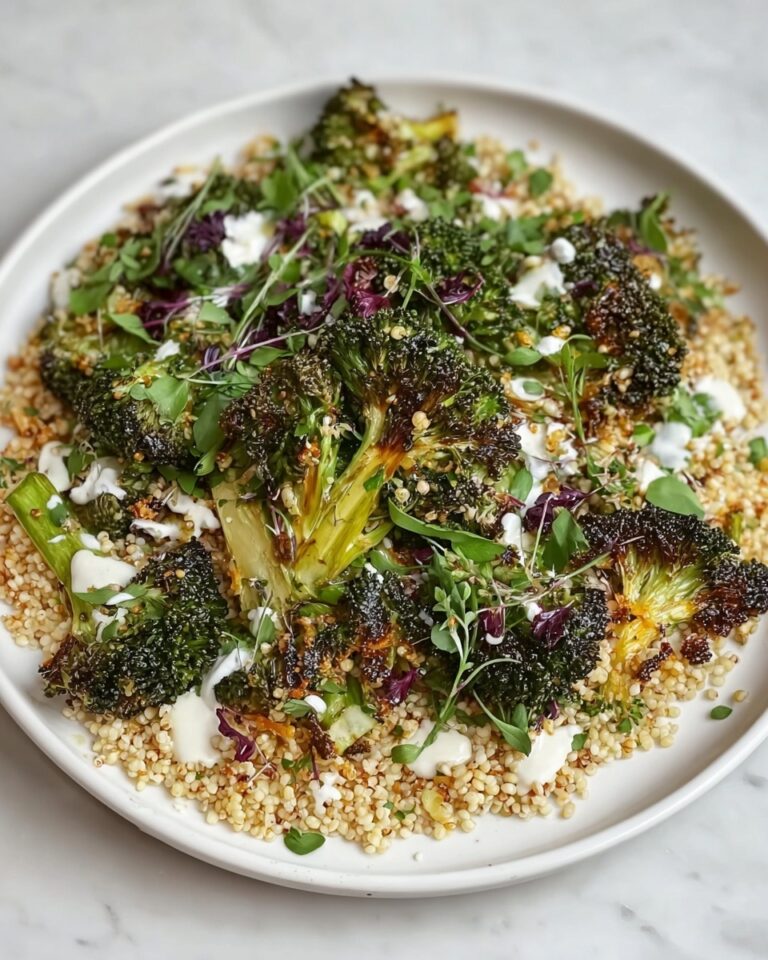 Roasted Purple Sprouting Broccoli with Flavorful Couscous Recipe
