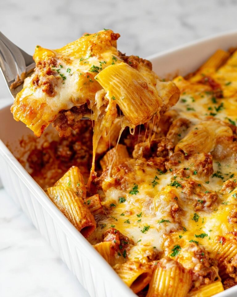 Four Cheese Baked Rigatoni with Italian Sausage Recipe