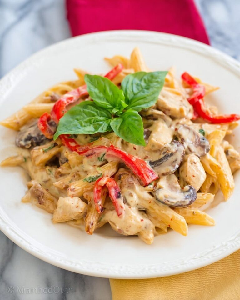 Chicken and Vegetable Penne Alfredo Recipe